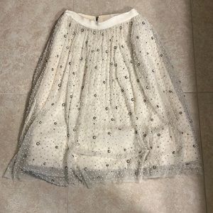 Alice and Olivia embellished midi skirt. Perfect for a bridal event!